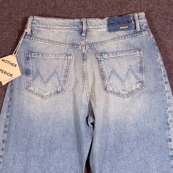 Mother Superior Denim Half Pipe Ankle Barrel Jeans Boho Wide Leg Sz 29 Light NWT - Picture 5 of 15